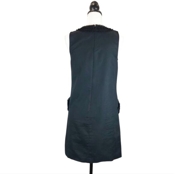 Ann Taylor LOFT Sleeveless Shift Black Dress with Fuffled Scoop Neck 4P - Picture 2 of 8